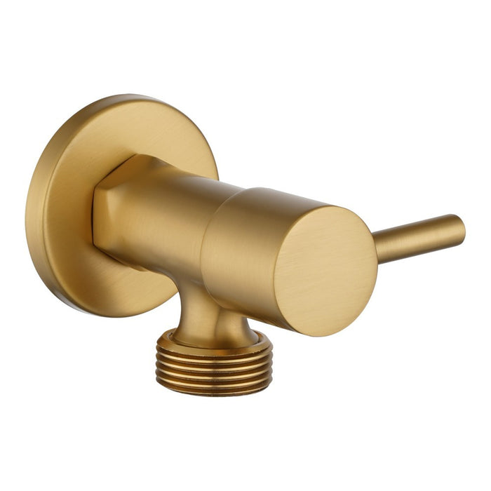 Aquaperla Round Solid Brass 1/4 Turn Bathroom Washing Machine Stops