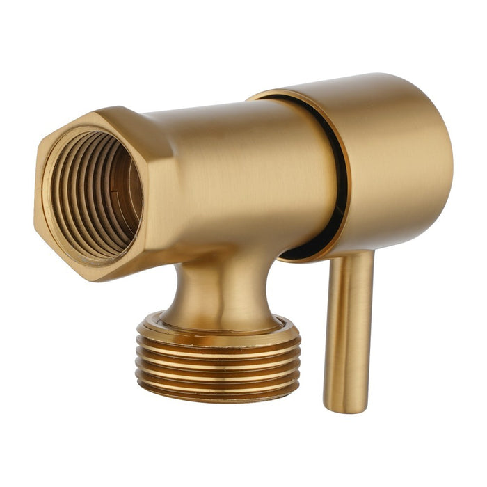 Aquaperla Round Solid Brass 1/4 Turn Bathroom Washing Machine Stops