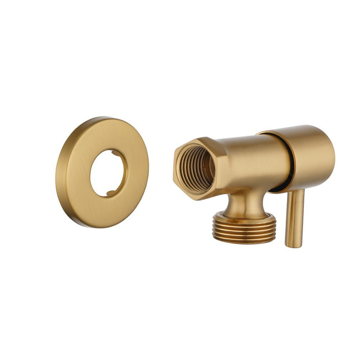 Aquaperla Round Solid Brass 1/4 Turn Bathroom Washing Machine Stops