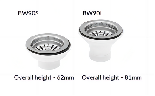 Basket Wastes (90mm) Stainless Steel Insert and Basket - HD reno