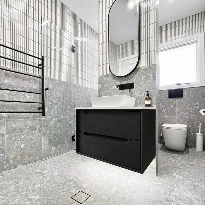 600-1500*460*550mm Byron Matte Black Bathroom Wall Hung Vanity - Cabinet Only and Ceramic / Stone Top