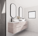 600-1800*450*550mm ABS Bali White Oak MR Melamined Board Panel With PVC Coating Fluted Wall Hung Vanity - HD reno