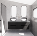 600-1800*450*550mm ABS Bali Matt Black MR Melamined Board Panel With PVC Coating Fluted Wall Hung Vanity - HD reno