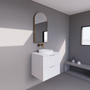 600-1800*450*550mm ABS Bali Matt White MR Melamined Board Panel With PVC Coating Fluted Wall Hung Vanity - HD reno