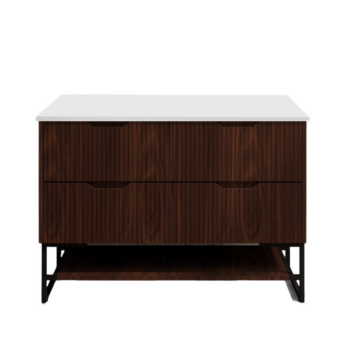 600-1500*450*830mm ABS Bali Brown Oak MR Melamined Board Pancel MDF Door With PVC Coating Freestanding Vanity - HD reno