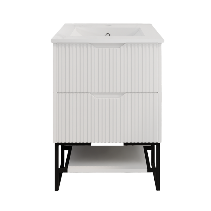 600-1500*450*830mm ABS Bali Matt White MR Melamined Board Pancel MDF Door With PVC Coating Freestanding Vanity - HD reno
