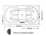 Bargelo Petile 1800*850*500mm Gloss White Acrylic Drop in Bath Tub - HD reno