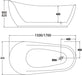1700*800*820mm Bella Gloss White Acrylic Freestanding Bathtub - HD reno