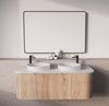 750-1500*450mm ABS Bergen Solid Timber Curved Edge Fluted Wall Hung Cabinet Vanity Materials MDF Board PVC Coating