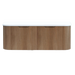 750-1500*450mm ABS Bergen Solid Timber Curved Edge Fluted Wall Hung Cabinet Vanity Materials MDF Board PVC Coating - HD reno
