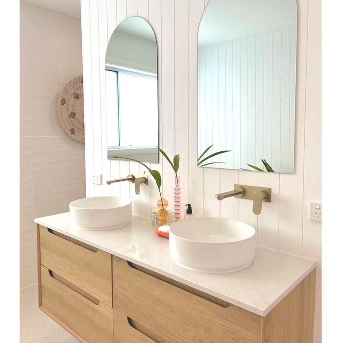 600-1500*460*550mm Byron Natural Oak Bathroom Wall Hung Vanity - Cabinet Only and Ceramic / Stone Top