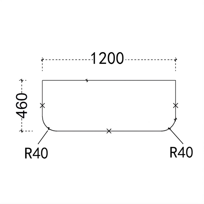 600-1500mm Sunny Slim-Line Curved White Fluted Wall Hung Vanity Cabinet Only