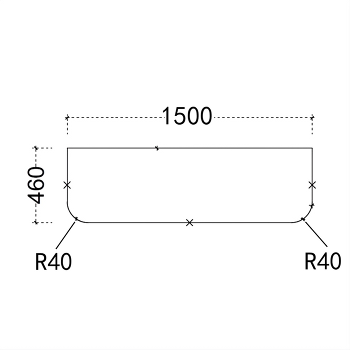 600-1500mm Sunny Slim-Line Curved White Fluted Wall Hung Vanity Cabinet Only