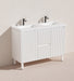 1200*455*860mm POS Brighton Matt White PVC Constructed Fluted Bathroom Vanity With Legs/Kickboard - Middle Drawer - HD reno