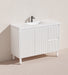 1200*455*860mm POS Brighton Matt White PVC Constructed Fluted Bathroom Vanity With Legs/Kickboard - Right Hand Drawer - HD reno