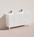 1500*455*860mm POS Brighton Matt White PVC Constructed Fluted Bathroom Vanity With Legs/Kickboard - HD reno