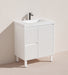 750*455*860mm POS Brighton Matt White PVC Constructed Fluted Bathroom Vanity With Legs/Kickboard - Left Hand Drawer - HD reno