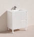 750*455*860mm POS Brighton Matt White PVC Constructed Fluted Bathroom Vanity With Legs/Kickboard - Right Hand Drawer - HD reno