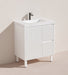 750*455*860mm POS Brighton Matt White PVC Constructed Fluted Bathroom Vanity With Legs/Kickboard - Right Hand Drawer - HD reno