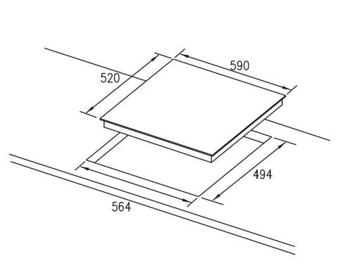 600mm Electric Ceramic Cooktop With Frameless Schott Glass,Knob Controls - HD reno
