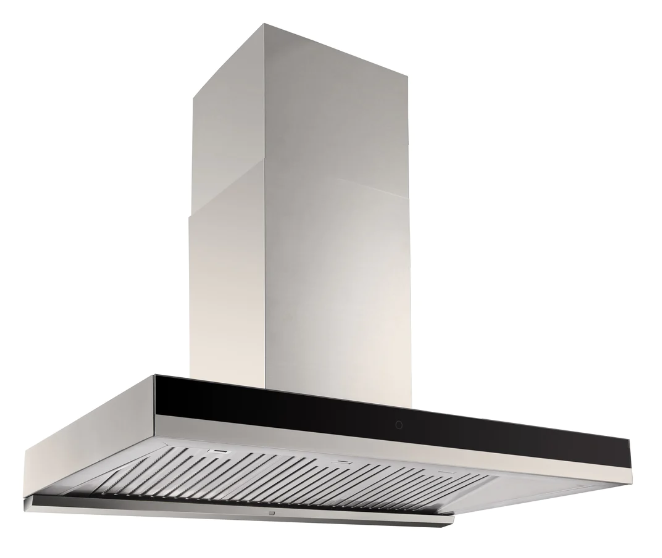 900mm Black Glass Canopy Rangehood with Baffle Filters and Q series Motor