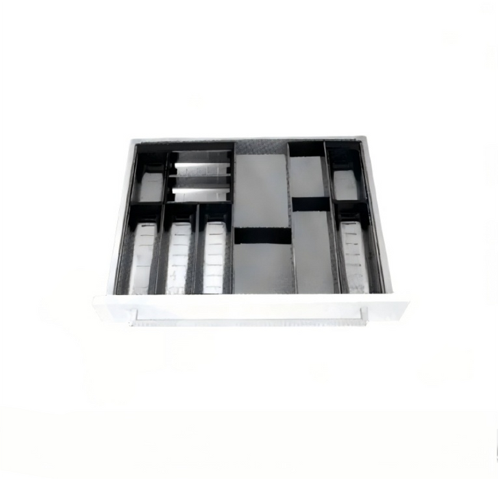 Fits 700mm Width Cabinet Cutlery Insert Stainless Steel Kitchen Drawer Cutlery Tray Dishwasher Safe-500mm Depth