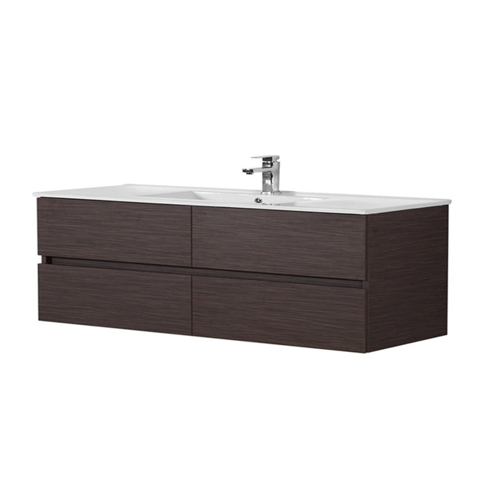 600-1500*460*560mm Poseidon Stella Walnut PVC Bathroom Wall Hung Vanity