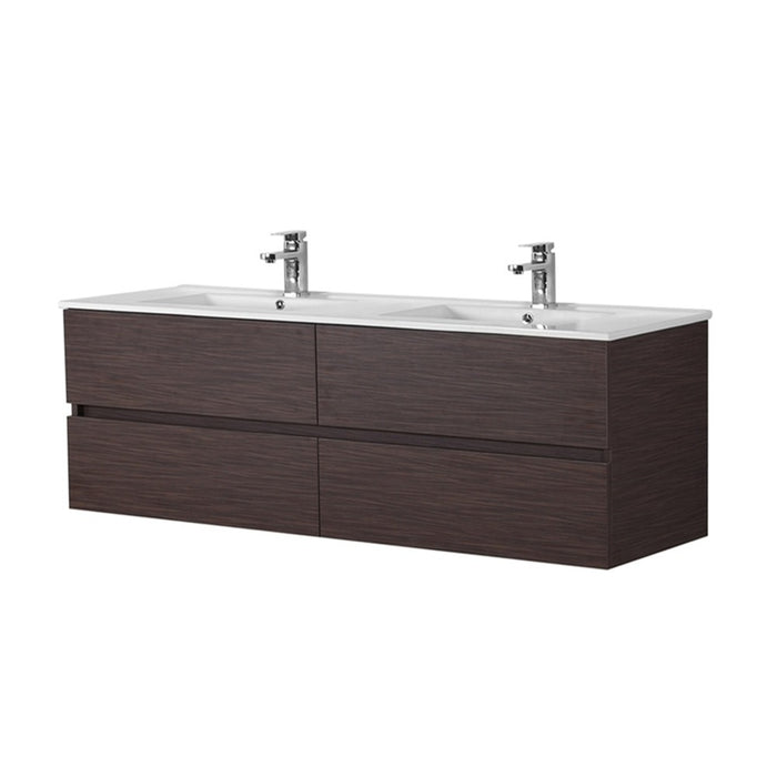 600-1500*460*560mm Poseidon Stella Walnut PVC Bathroom Wall Hung Vanity