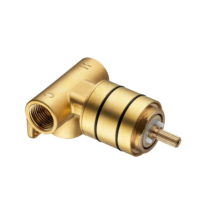 Aquaperla Progressive Brushed Copper Round Wall Mixer Handle