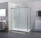 1180-2000x2000mm L Shape Sliding Frameless Brushed Nickel Square Rail Handle 10mm Glass Shower Screens