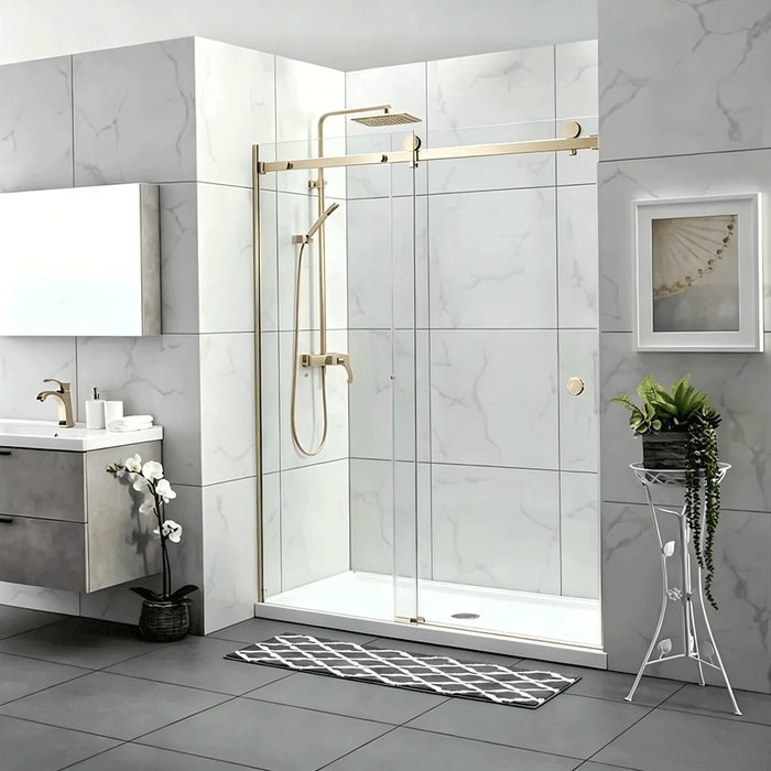 870-1180mm Covey Frameless Wall To Wall Sliding Door 10mm Thickness Shower Screens - 2000mm Height