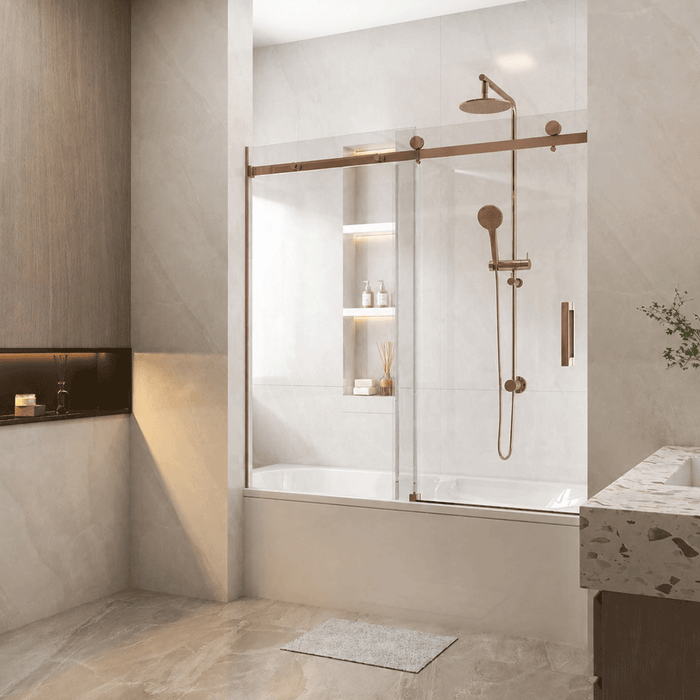 1450-1800mm 10mm Glass Covey Frameless Sliding Door Wall To Wall Bathtub Shower Screens - 1500mm Height