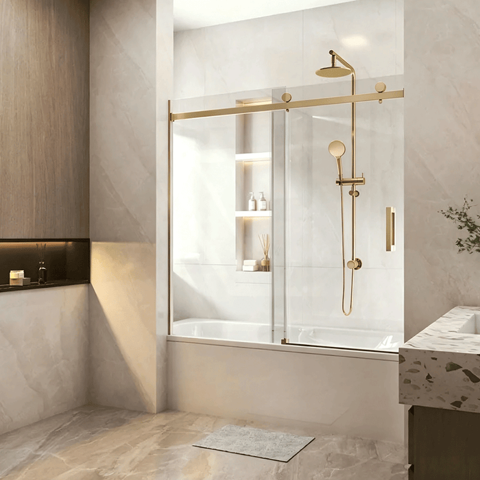 1450-1800mm 10mm Glass Covey Frameless Sliding Door Wall To Wall Bathtub Shower Screens - 1500mm Height