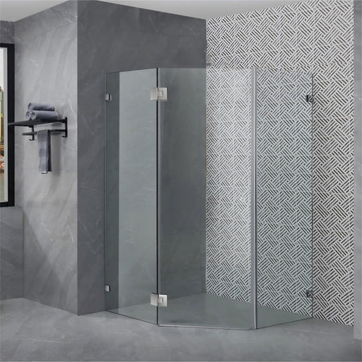 800-1200*2000mm 10mm Thickness Covey Diamond Frameless Pivot Door Gun Metal Fitting Shower Screens - HD reno