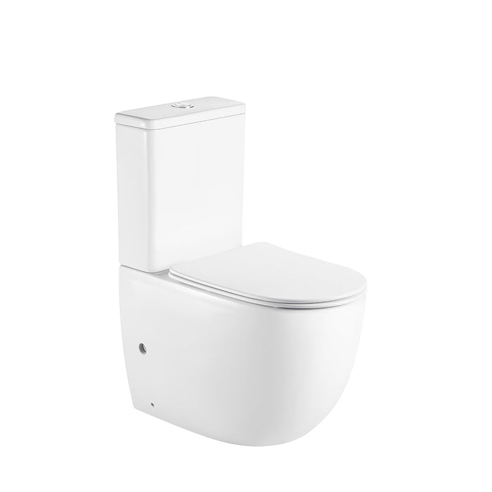 620*370*820mm Mercio Cera Gloss White Ceramic Rimless Back To Wall Toilet