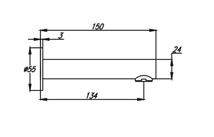 HC Ideal Black Round Bath Outlet
