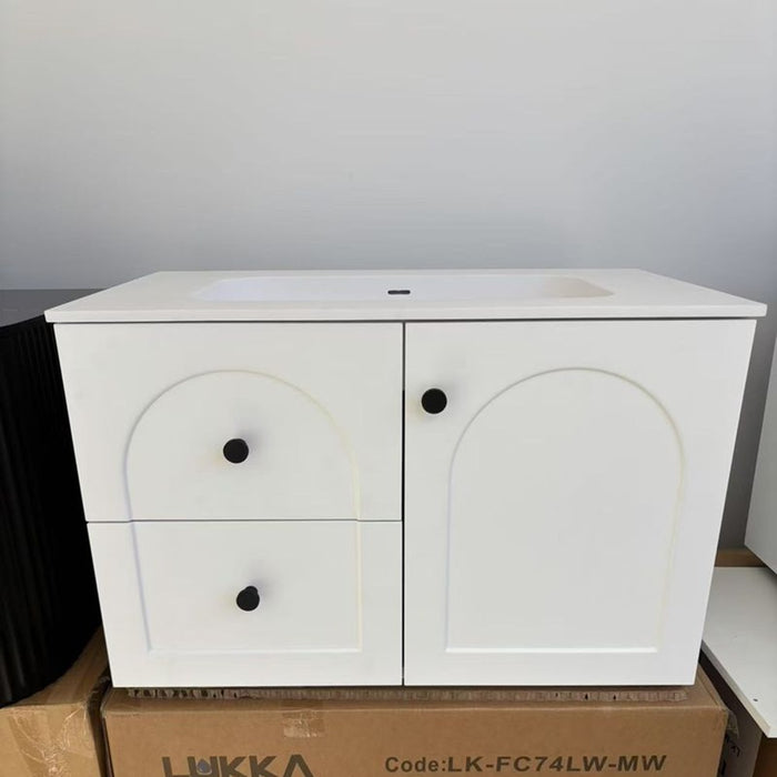 750*455*560mm Lukka Chester Federation Matt White PVC Left/Right Drawer Wall Hung Vanity