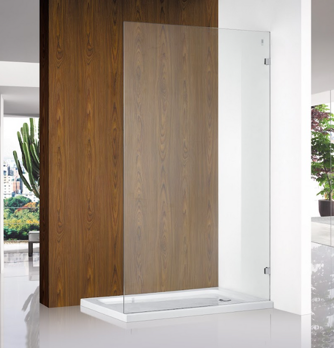 200-1200mm Covey 10mm Glass Frameless Walk In Single Fixed Panel Brush Bronze Brackets Shower Screens