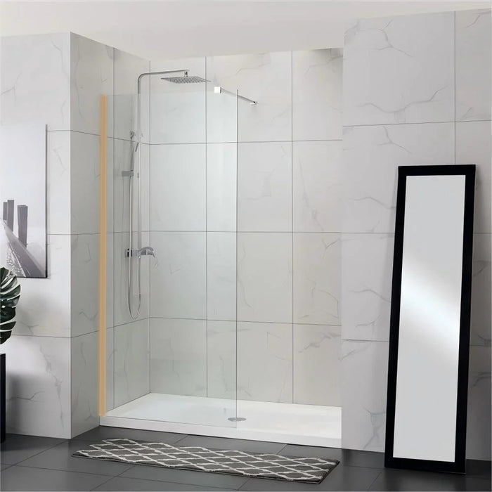900-1200mm 10mm Glass Frameless Single Door Fixed Panel Chrome Channel Shower Screens