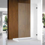 200-1200mm Covey 10mm Glass Frameless Walk In Single Fixed Panel Black Brackets Shower Screens