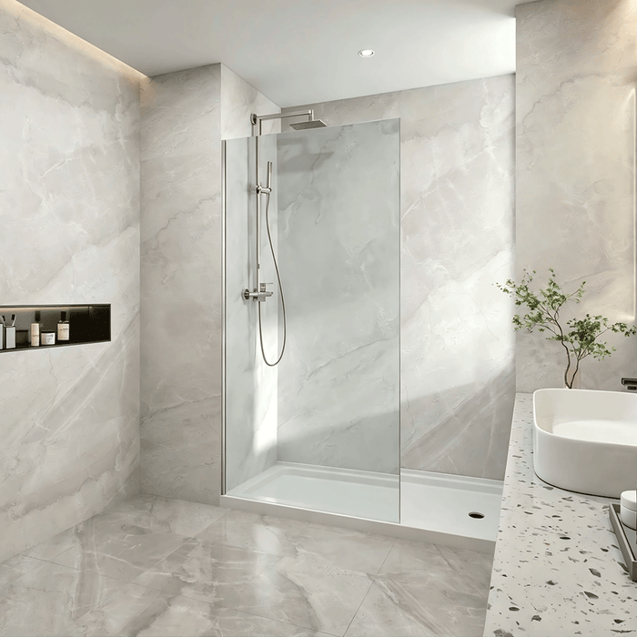 300-1200mm 10mm Glass Covey Frameless Walk-in Single Panel With U Channel Shower Screens - 2000mm Height