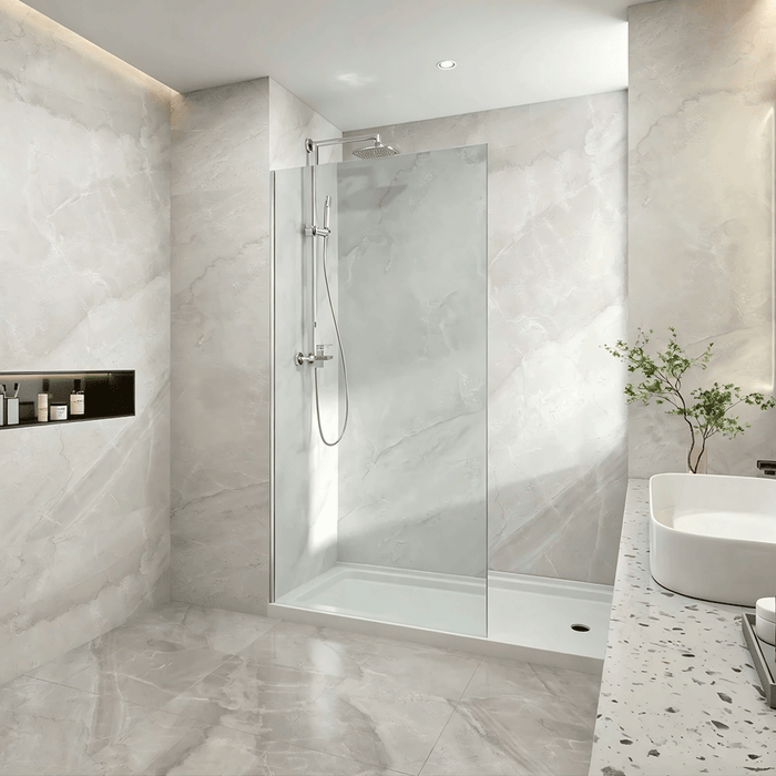 300-1200mm 10mm Glass Covey Frameless Walk-in Single Panel With U Channel Shower Screens - 2000mm Height