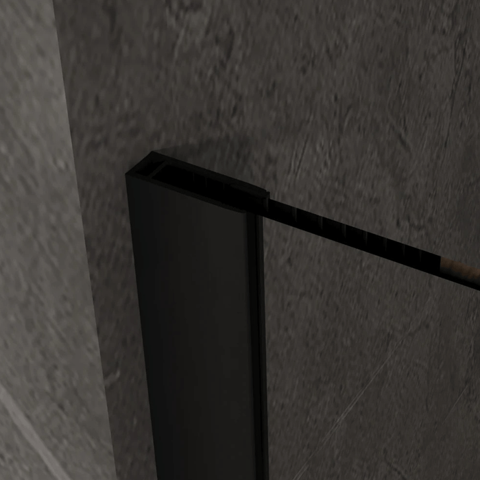 900-1200mm 10mm Dark Glass Covey Frameless Walk-in Single Panel With Black U Channel Shower Screens - 2000mm Height