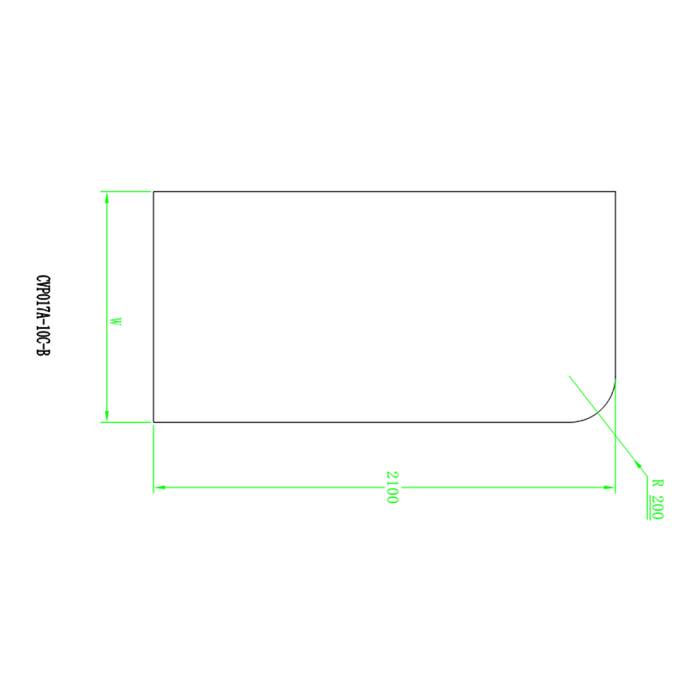 800-1200mm 10mm Glass Covey Frameless Walk-in Corner Curved Single Panel Shower Screens - 2100mm Height