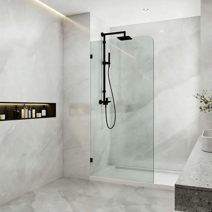 800-1200mm 10mm Glass Covey Frameless Walk-in Corner Curved Single Panel Shower Screens - 2100mm Height