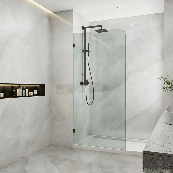 800-1200mm 10mm Glass Covey Frameless Walk-in Corner Curved Single Panel Shower Screens - 2100mm Height