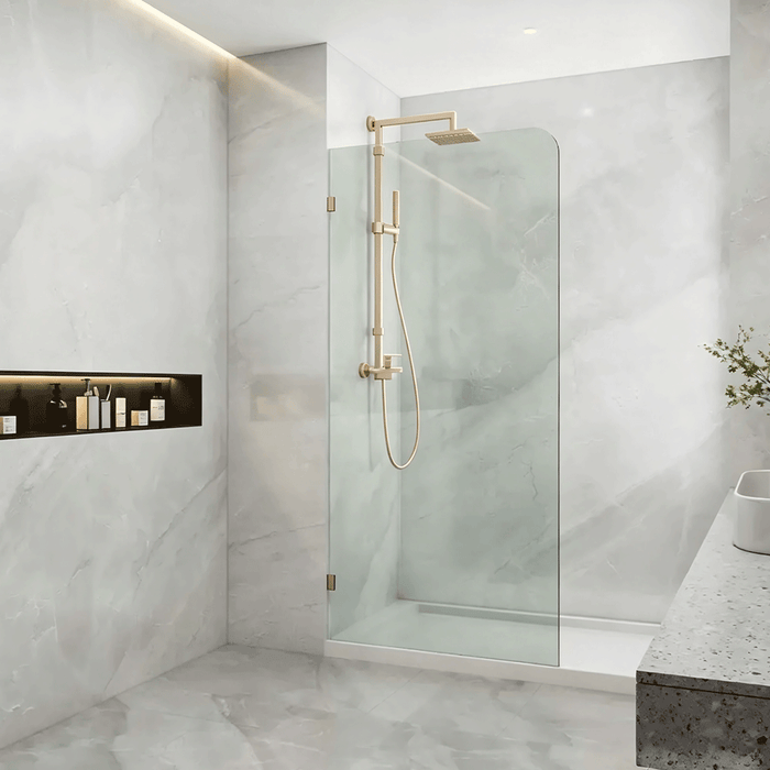 800-1200mm 10mm Glass Covey Frameless Walk-in Corner Curved Single Panel Shower Screens - 2100mm Height
