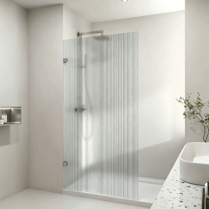 800-1200mm 10mm Fluted Glass Covey Frameless Walk-in Single Panel Shower Screens - 2000mm Height