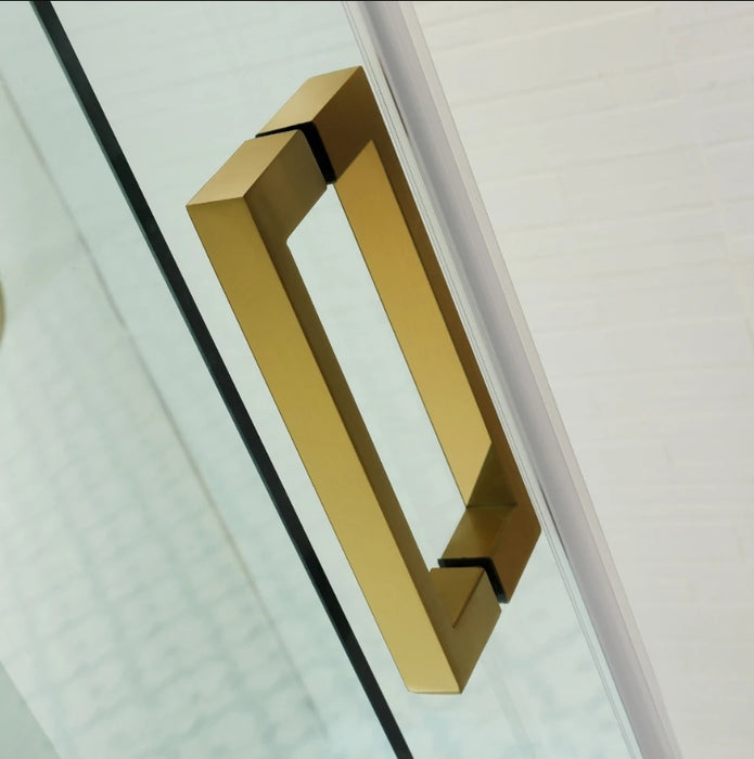 1400-2450x2000mm COV Wall to Wall Frameless Sliding Door Chrome Stainless Steel Handle 3 Panels Shower Screens