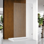 300-1200mm 10mm Glass Covey Frameless Walk In Single Panel Brushed Nickel Brackets Shower Screens - 2000mm Height